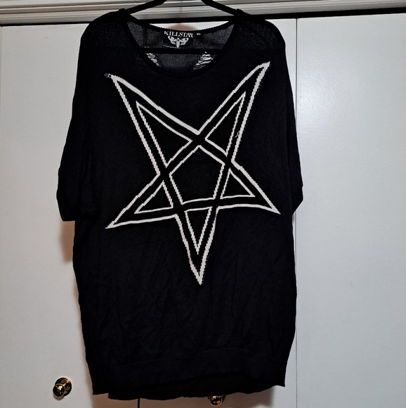 RARE Killstar Pentagram Batwing Sweater Size XL - Picture 3 of 7